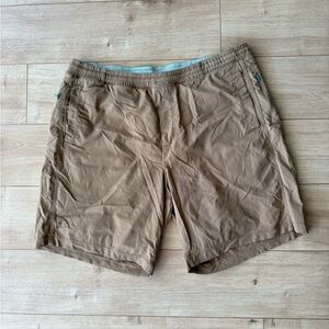 Bird Dogs Shorts Mens XXL Tan Lined Athletic Casual Stretch Drawstring Gym